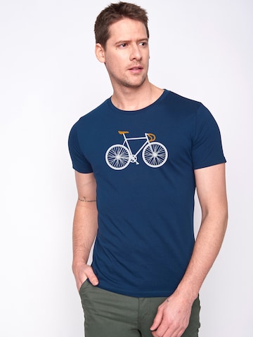 Maglietta 'Bike Two Guide' di GREENBOMB in blu