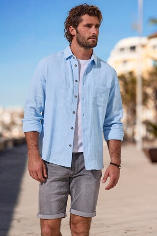 BEACH TIME Regular Fit Hemd in Blau