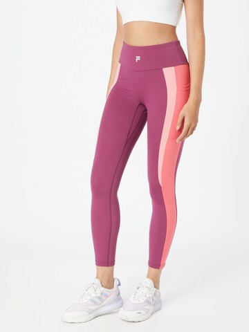 FILA Skinny Workout Pants 'Rabenau' in Purple: front