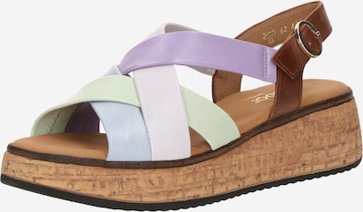 GABOR Sandale in braun / pastellgrün / lila / weiß, Produktansicht
