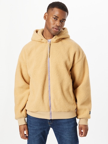 LEVI'S ® Fleece Jacket 'Sherpa Full Zip Hoodie' in Beige: front