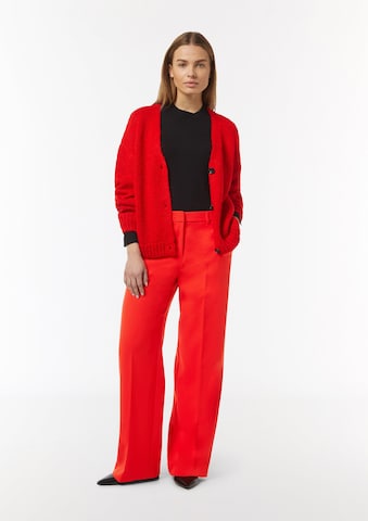 COMMA Wide leg Trousers with creases in Red