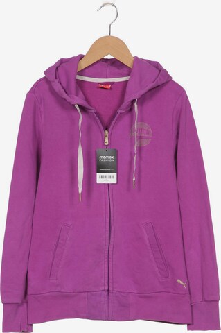 PUMA Sweatshirt & Zip-Up Hoodie in S in Purple: front