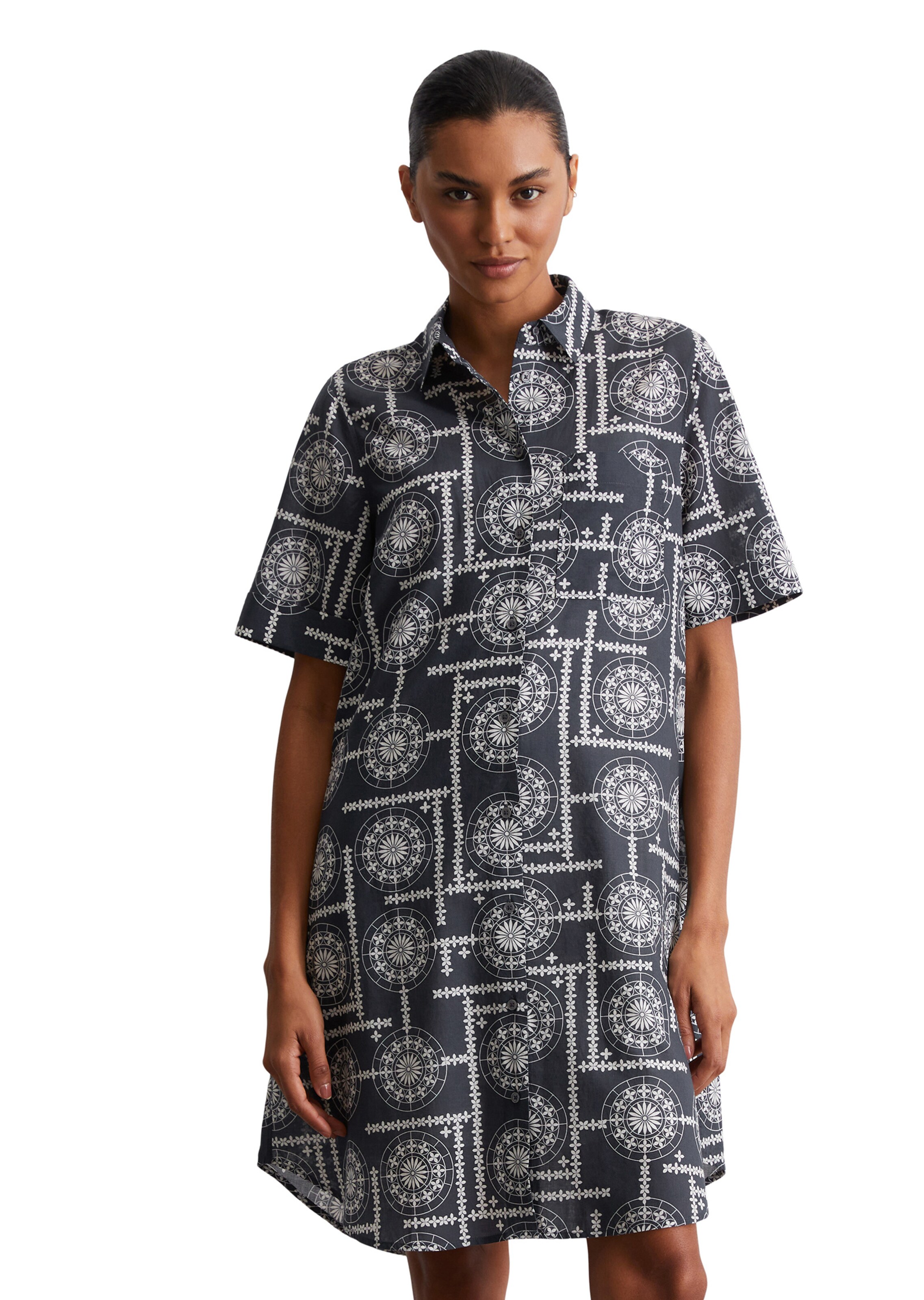 Marc O'Polo Blousejurk in Zwart: voorkant