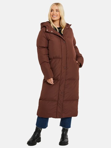 Threadbare Winter Coat 'Jodie' in Brown: front