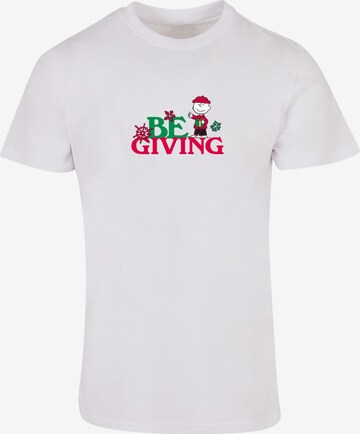 Merchcode Shirt 'Peanuts Be Giving' in Wit: voorkant