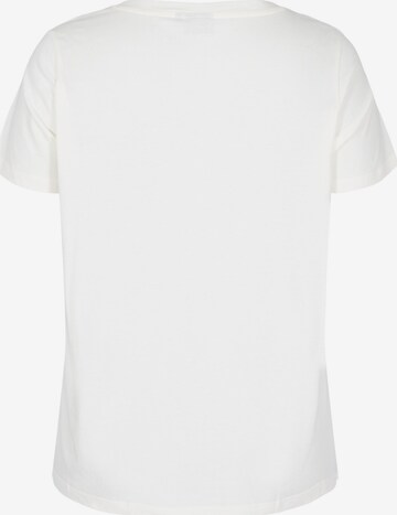 Zizzi T-Shirt 'MFAY' in Weiß