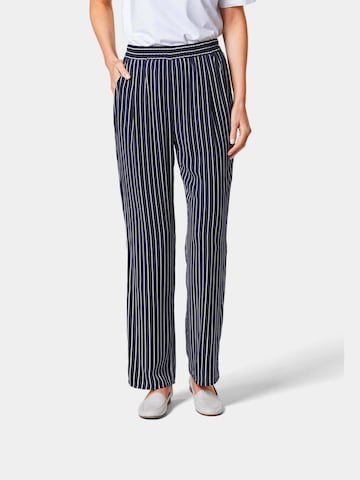 Goldner Regular Pleat-Front Pants in Blue: front