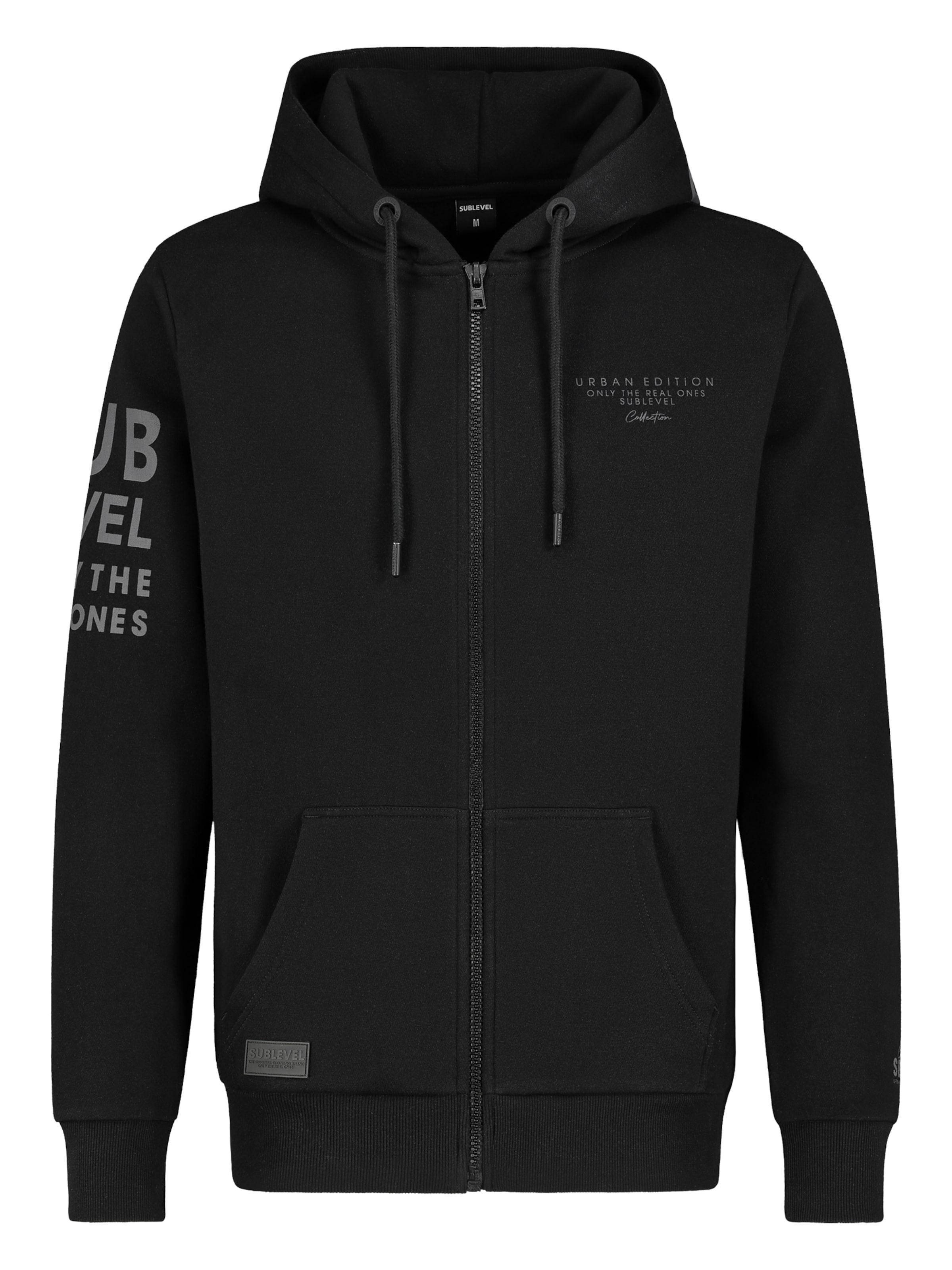 Sublevel Sweatjacke in grau / schwarz, Produktansicht