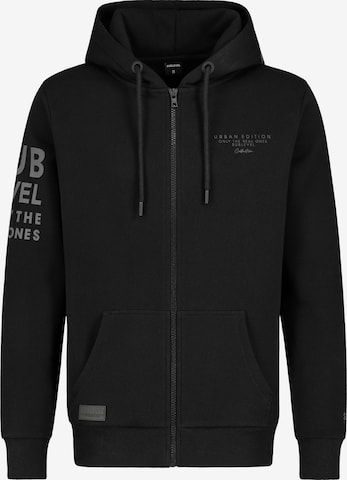 Sublevel Zip-Up Hoodie in Black: front