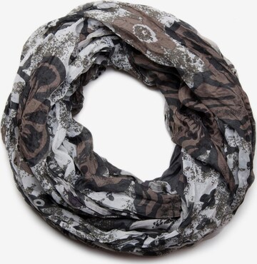 styleBREAKER Schlauchschal 'Loop mit Blumen Allover Print' in Grau: Vorderseite