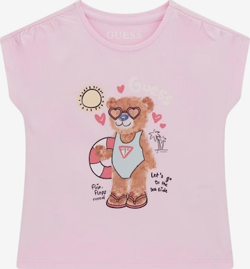 T-Shirt GUESS KIDS en rose : devant