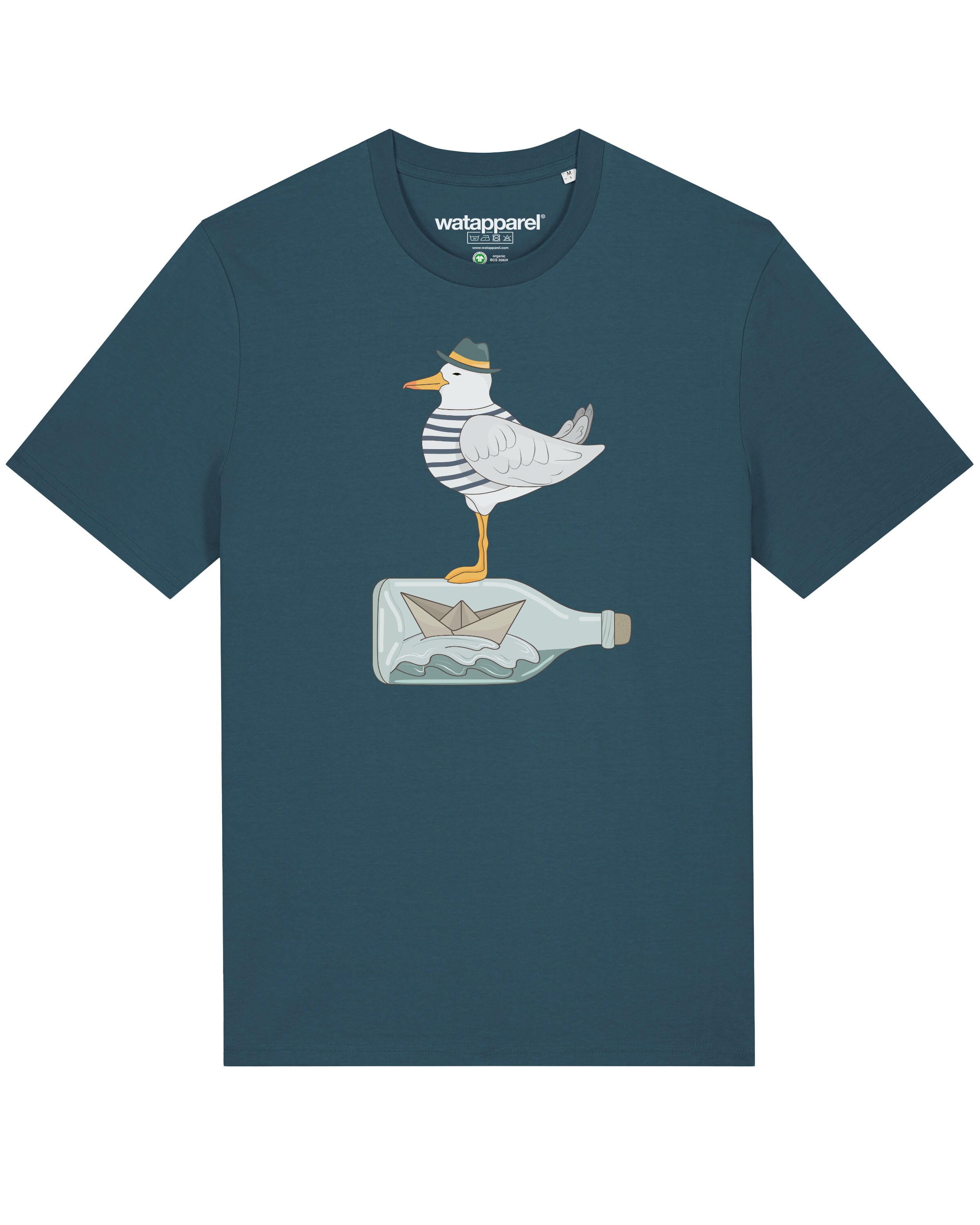 Watapparel Shirt 'Möwe mit Hut' in Blauw: voorkant