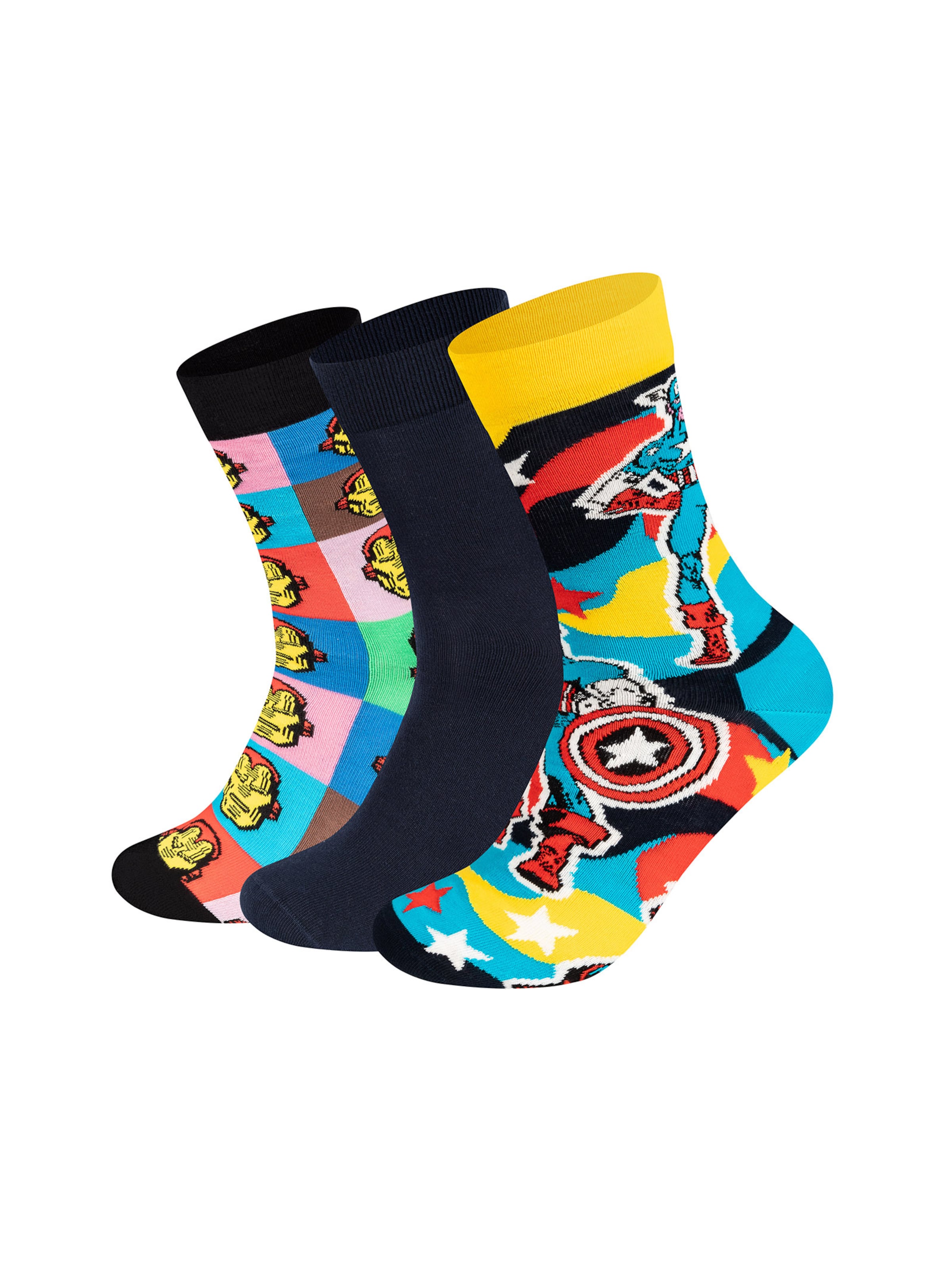 Happy Socks Sokker 'MARVEL Captain America-Iron Man' i blandingsfarvet: forside