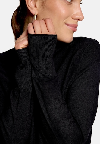 zero Feinstrickpullover mit Stehkragen in Schwarz