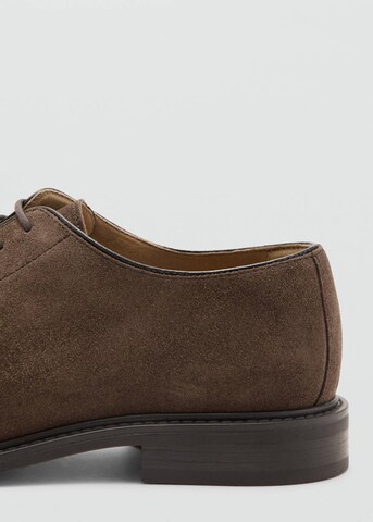 MANGO MAN Lace-Up Shoes 'Bordon' in Brown