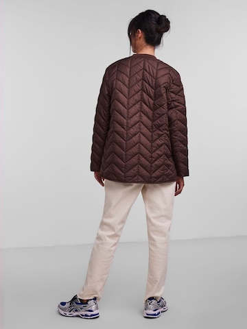 PIECES Between-Season Jacket 'FAWN' in Brown