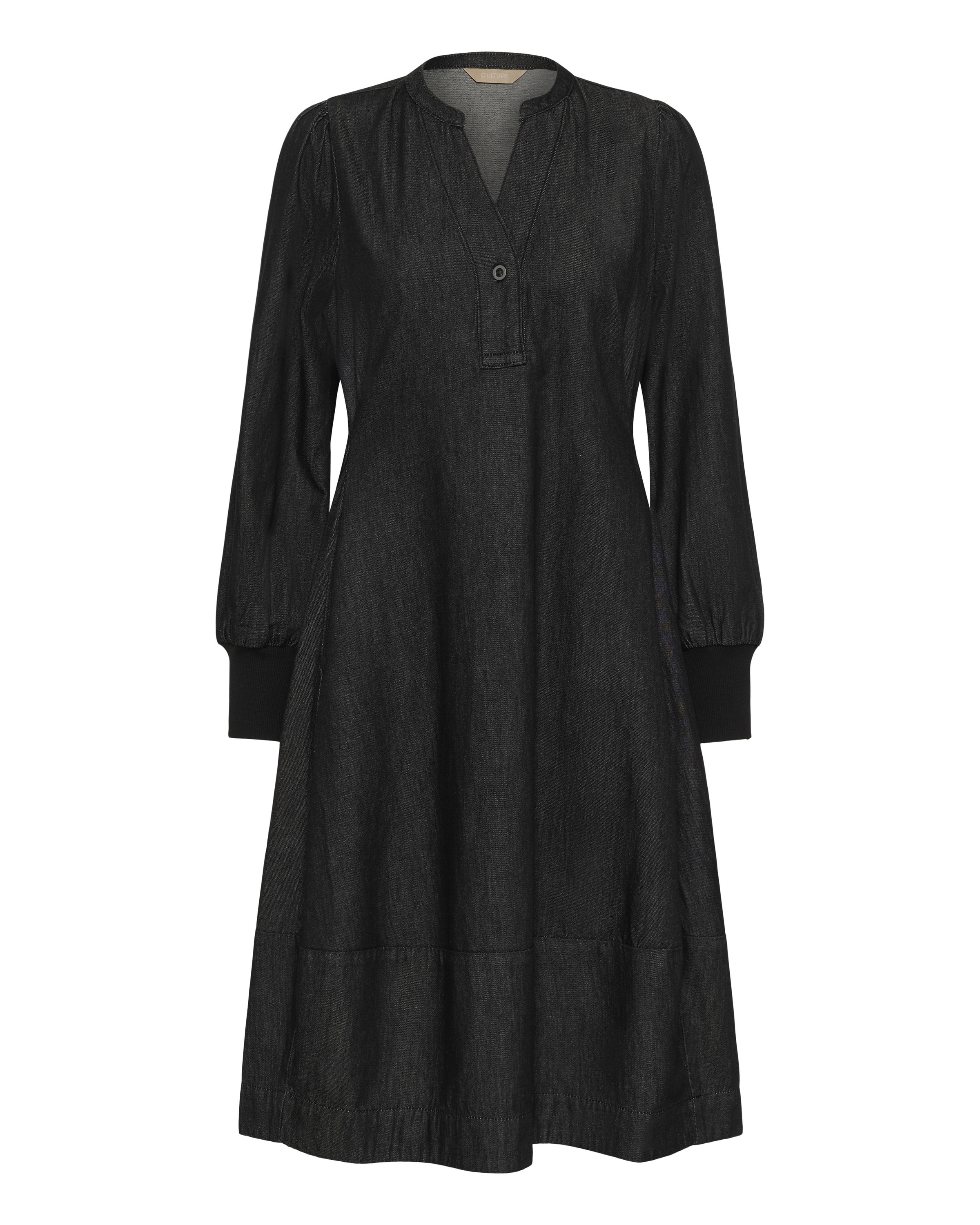 CULTUREKošulja haljina 'CUAllura' - crna boja: prednji dio