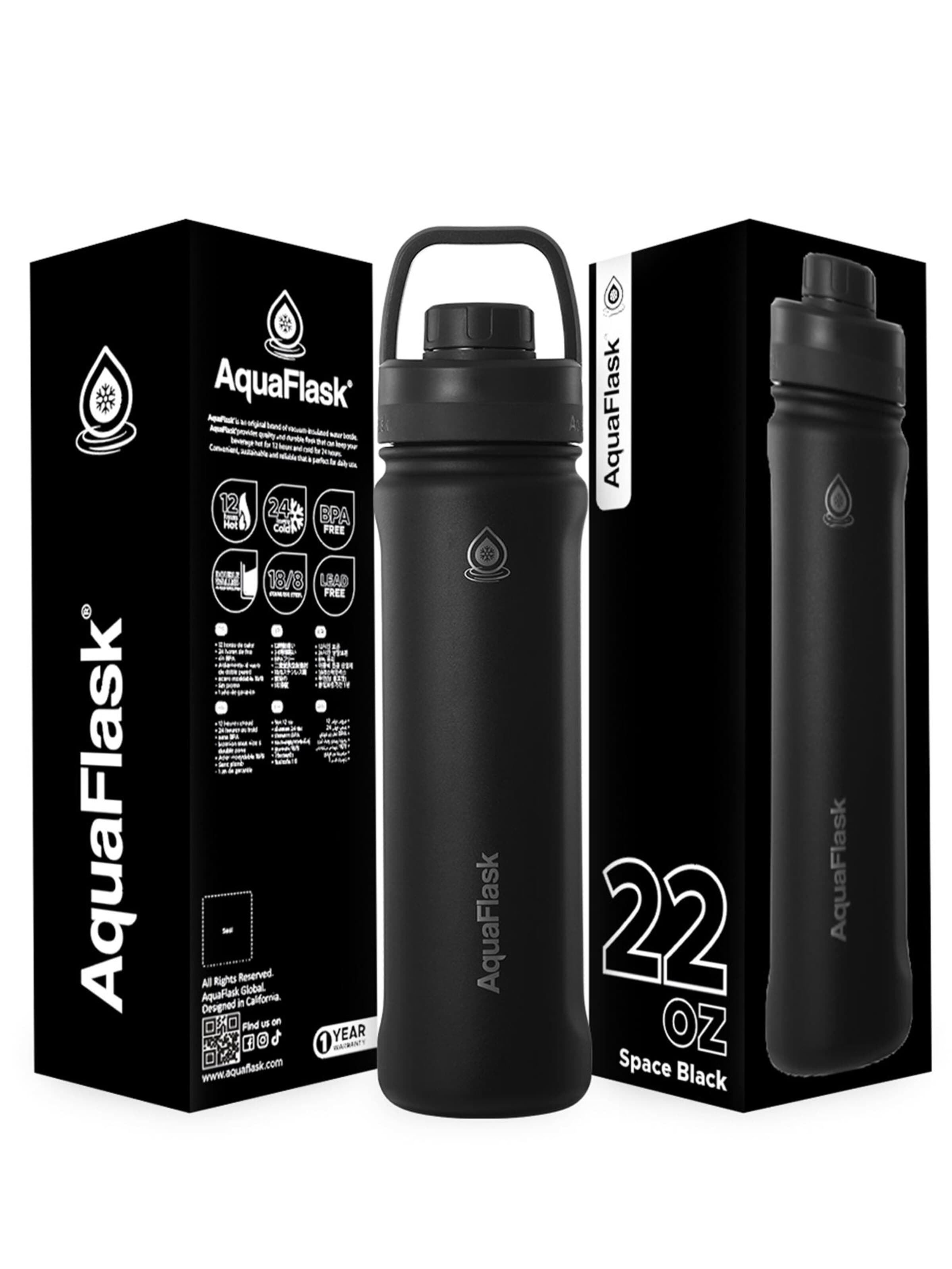 AquaFlask Láhev na vodu 'AquaFlask Termoláhev REGULAR+ 650 ml' – černá