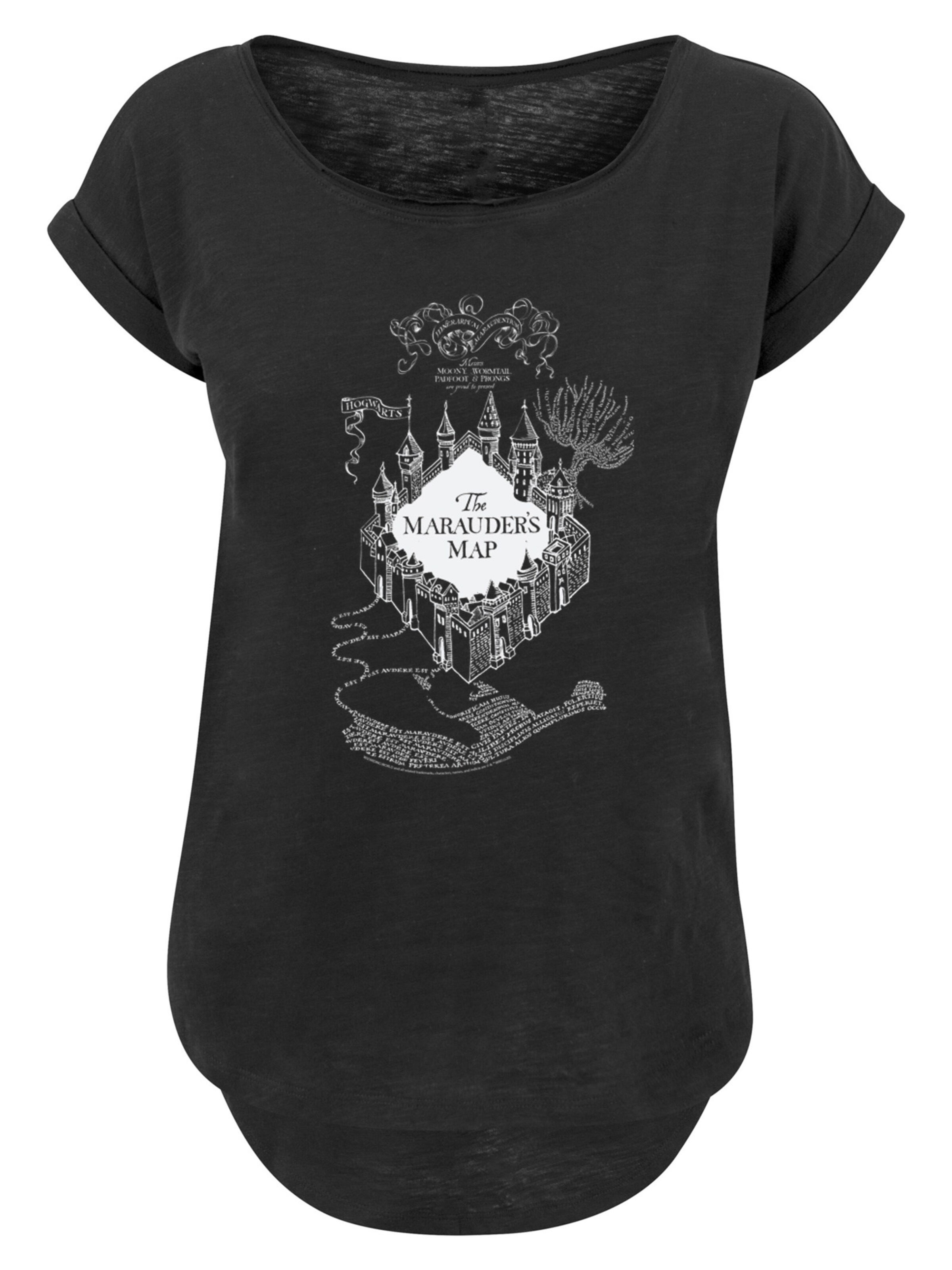 F4NT4STIC T-Shirt 'Harry Potter The Marauder's Map' in grau / schwarz / weiß, Produktansicht