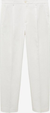 MANGO MAN Tapered Pants 'Mud' in White: front