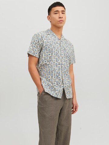 JACK & JONES Comfort fit Button Up Shirt 'BLULANDON' in Beige: front