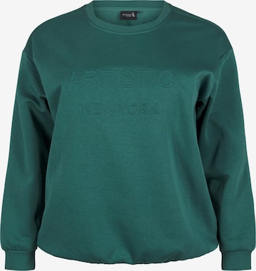 Sweat-shirt 'CANNIE' Active by Zizzi en vert : devant