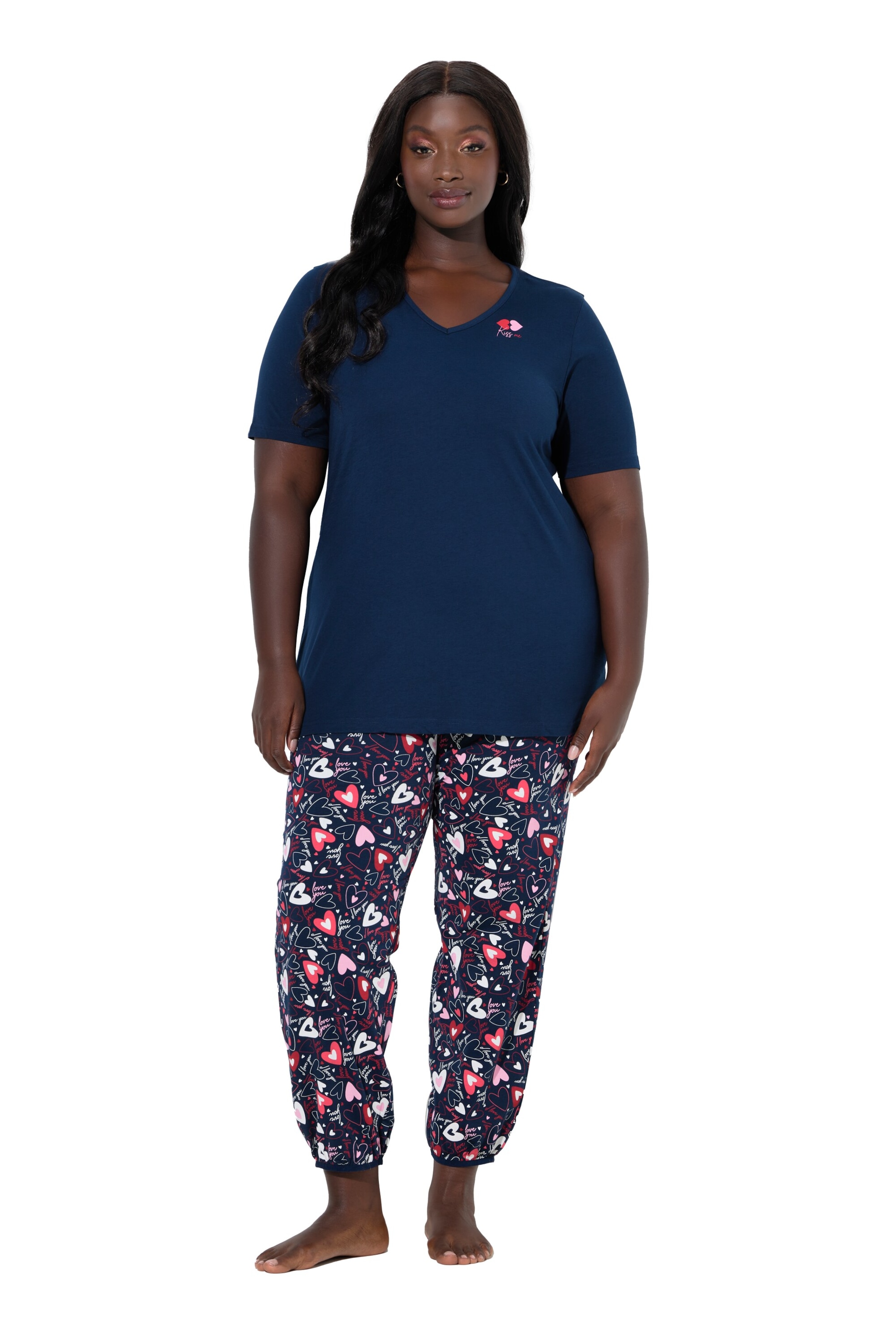 Ulla Popken Pajama in Blue: front