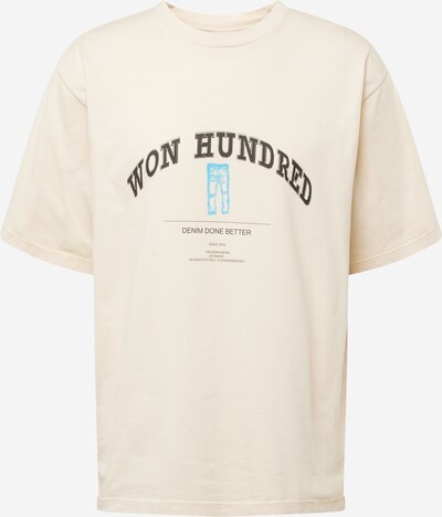 Won Hundred T-Shirt 'LA Jeans' in beige / hellblau / schwarz, Produktansicht