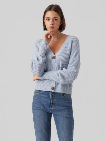 VERO MODA Knit Cardigan 'Lea' in Blue: front