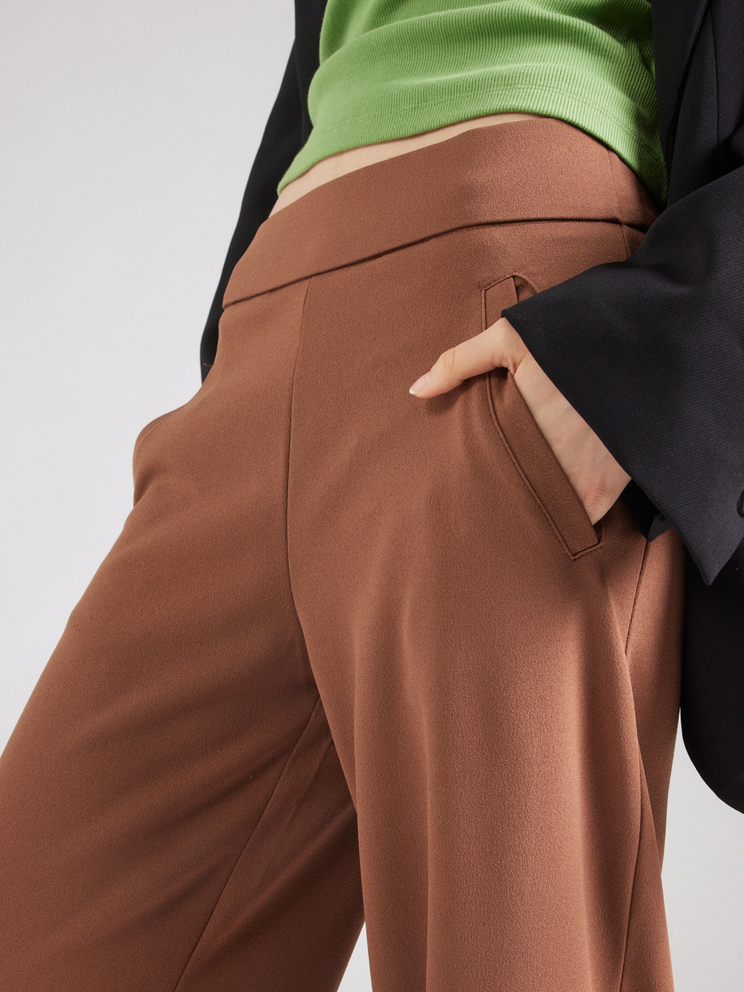 JDY Wide leg Pants 'JDYLOUISVILLE CATIA' in Chocolate | ABOUT YOU