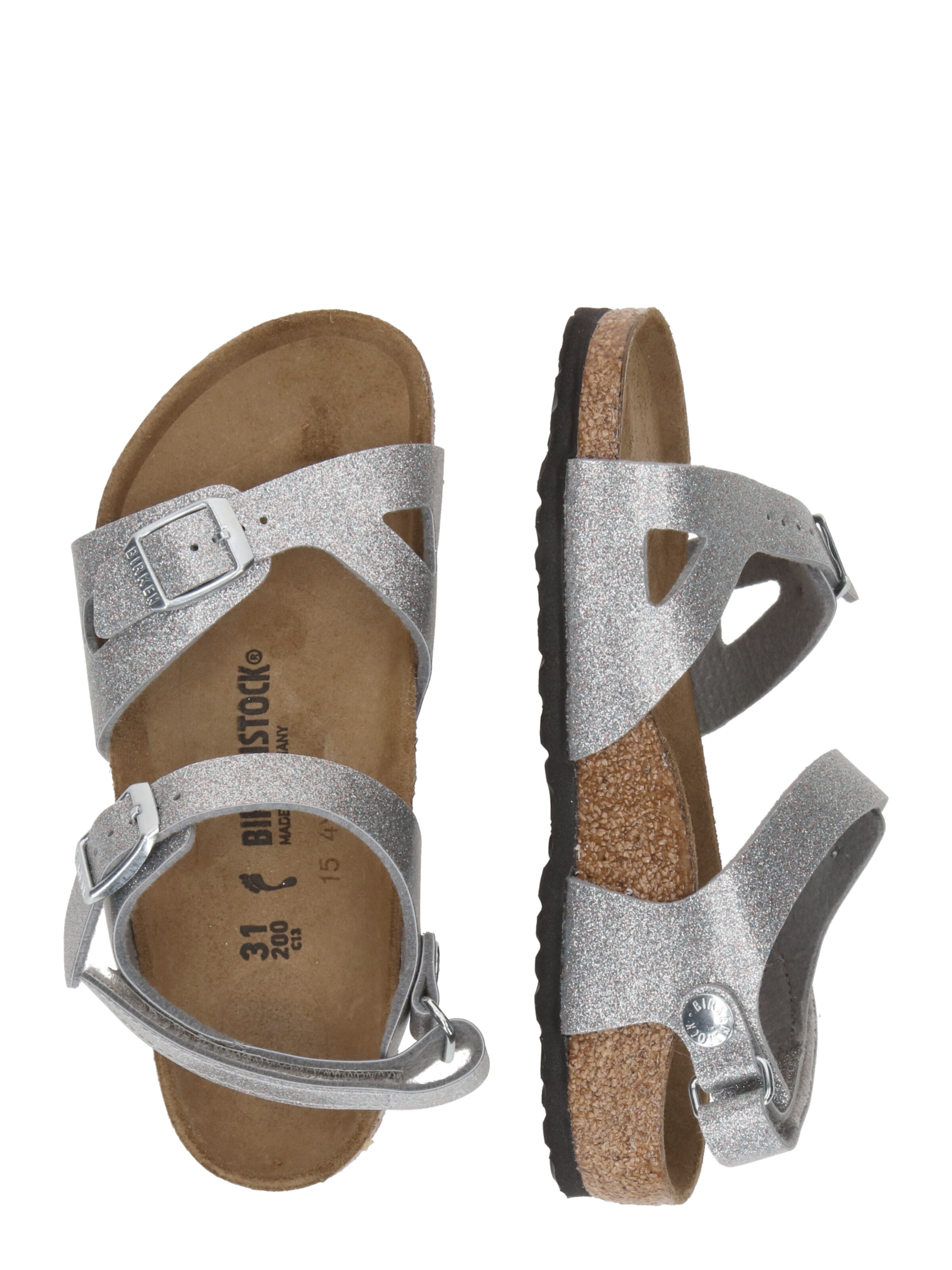 BIRKENSTOCK Ανοικτά παπούτσια 'Rio' σε ασημί