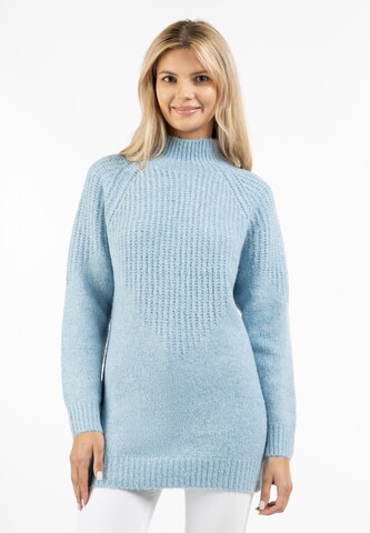 Pull-over usha WHITE LABEL en bleu : devant