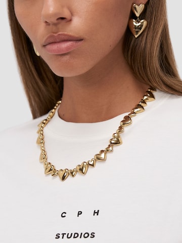 Copenhagen Studios Ohrringe 'Puffy Hearts' in Gold: Vorderseite