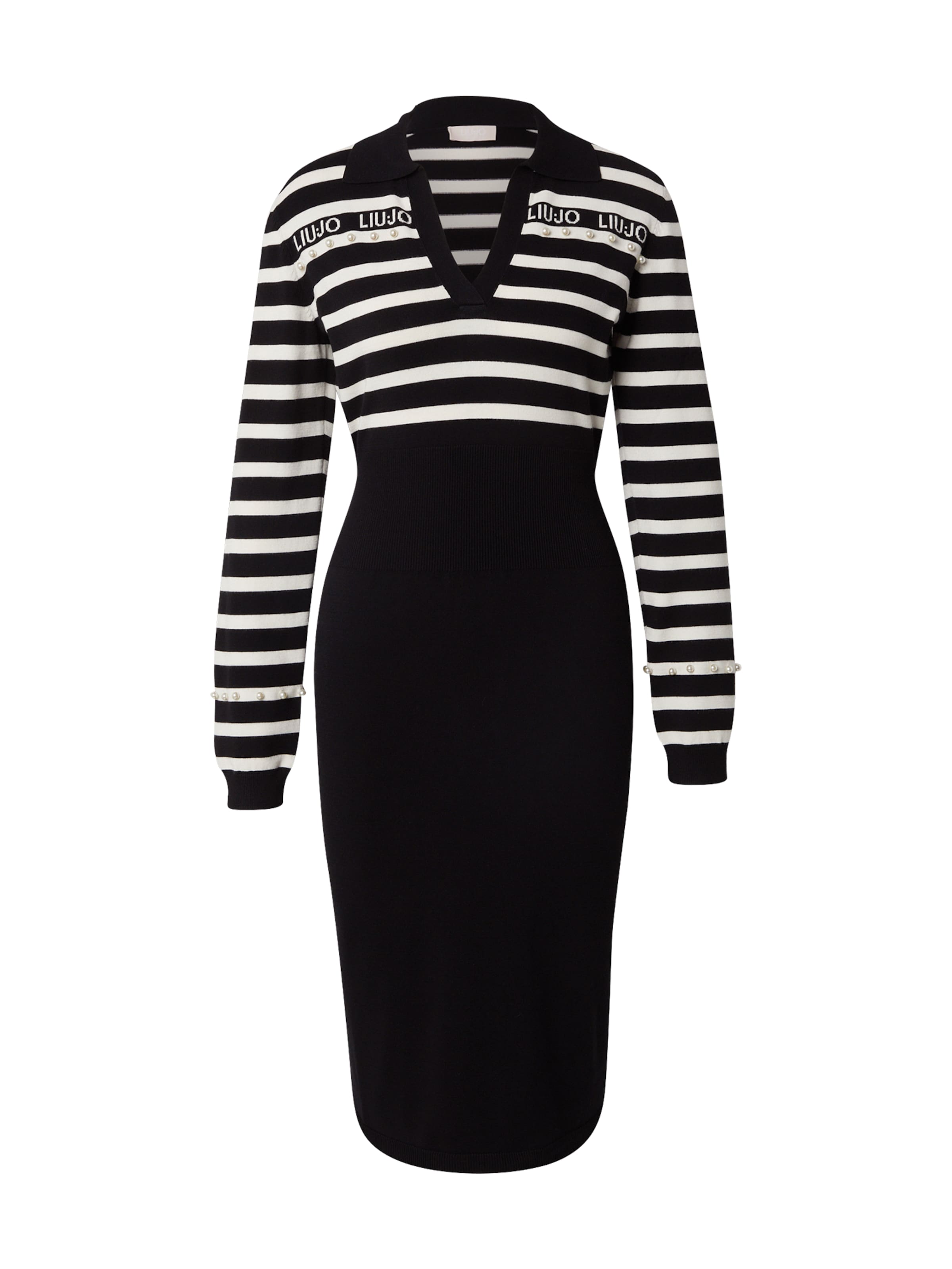 melns Liu Jo Adīta kleita: no priekšpuses