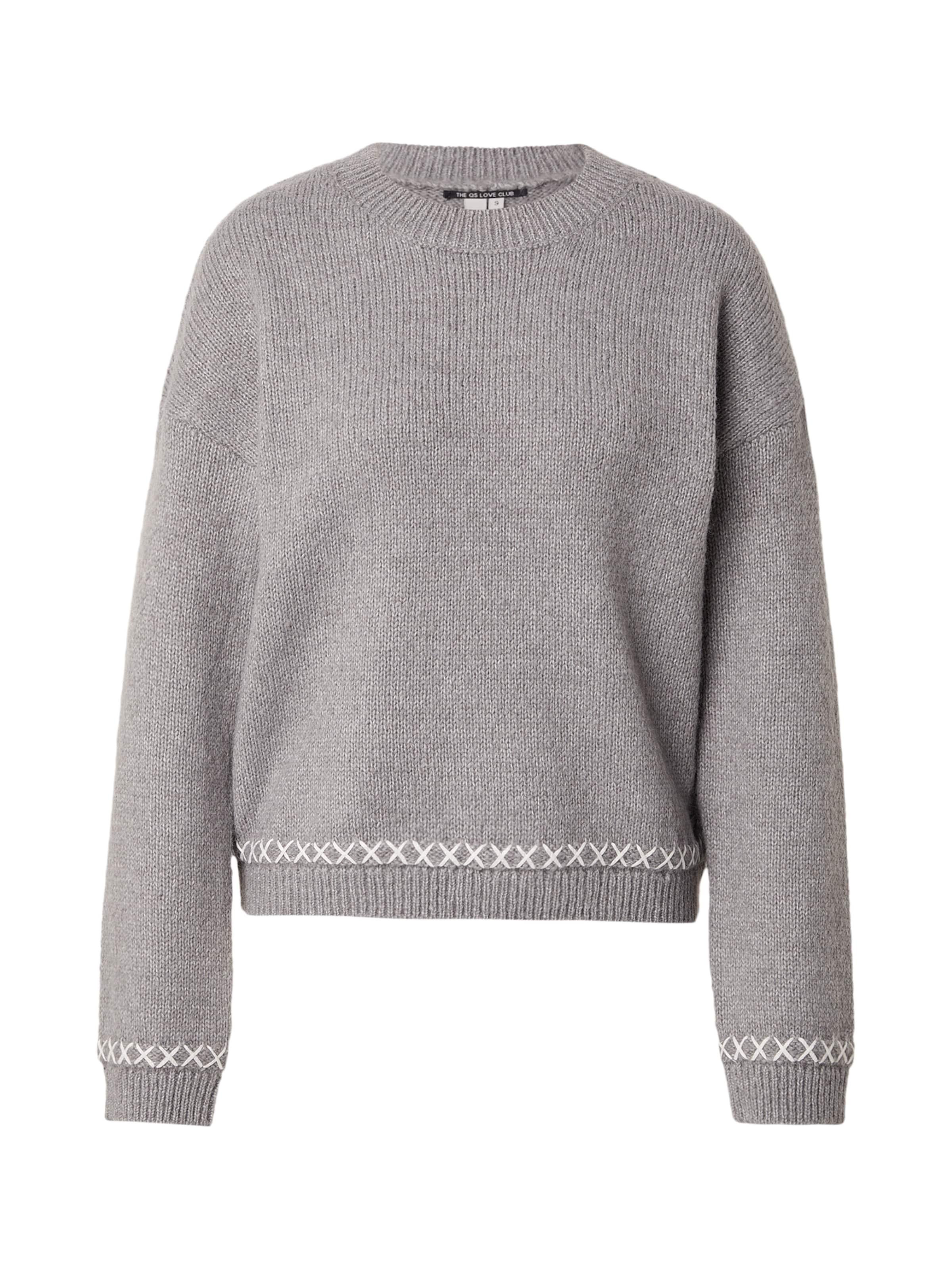 QS Пуловер в сиво: отпред