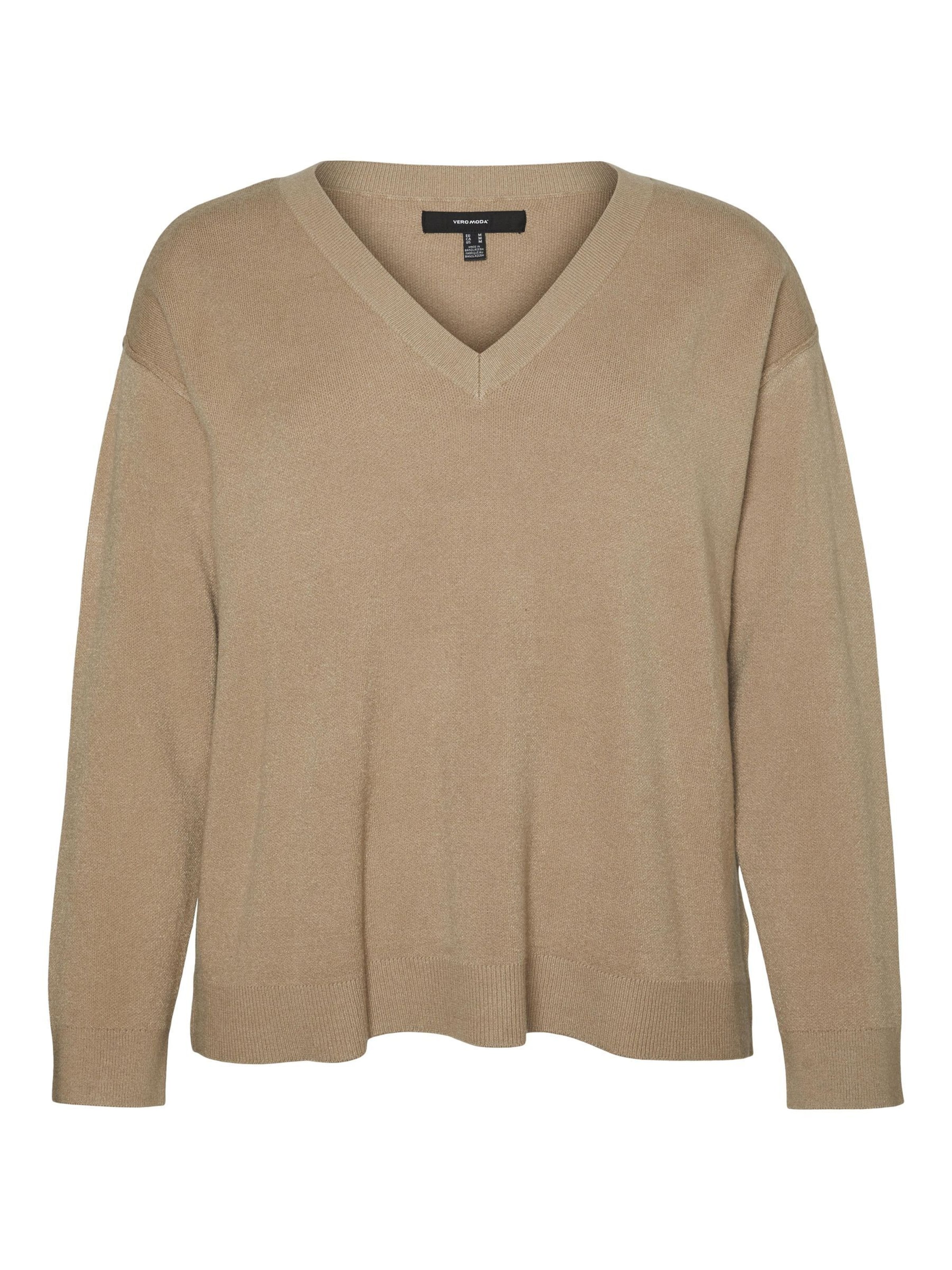Vero Moda Curve Sweater 'VMCGOLD' in Brown: front