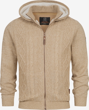 INDICODE JEANS Knit cardigan 'INRandolph' in Beige: front