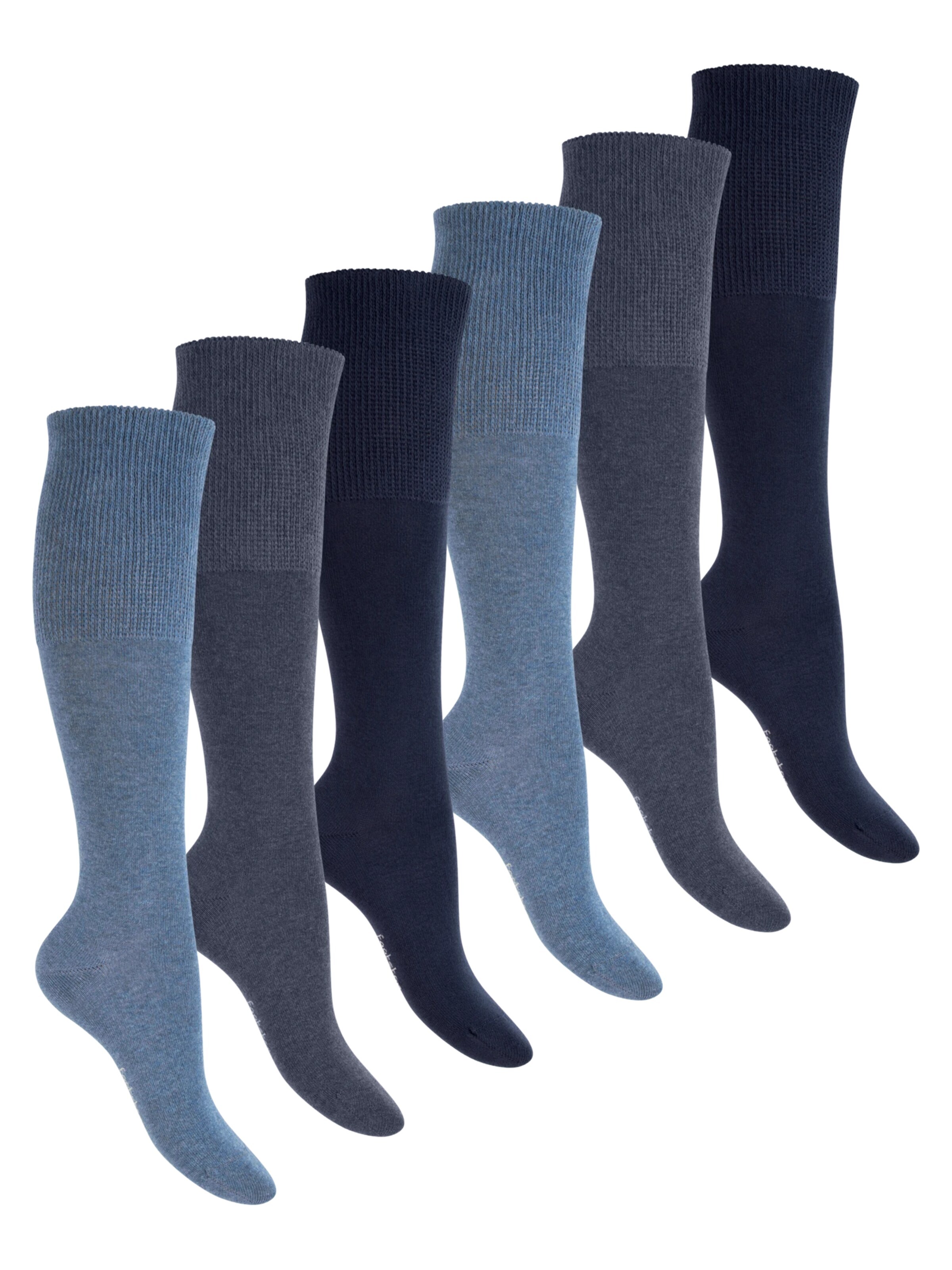 footstar Knee High Socks 'Comfort Fit' in Blue: front