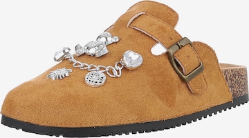 Ital-Design Pantolette in Braun: Vorderseite