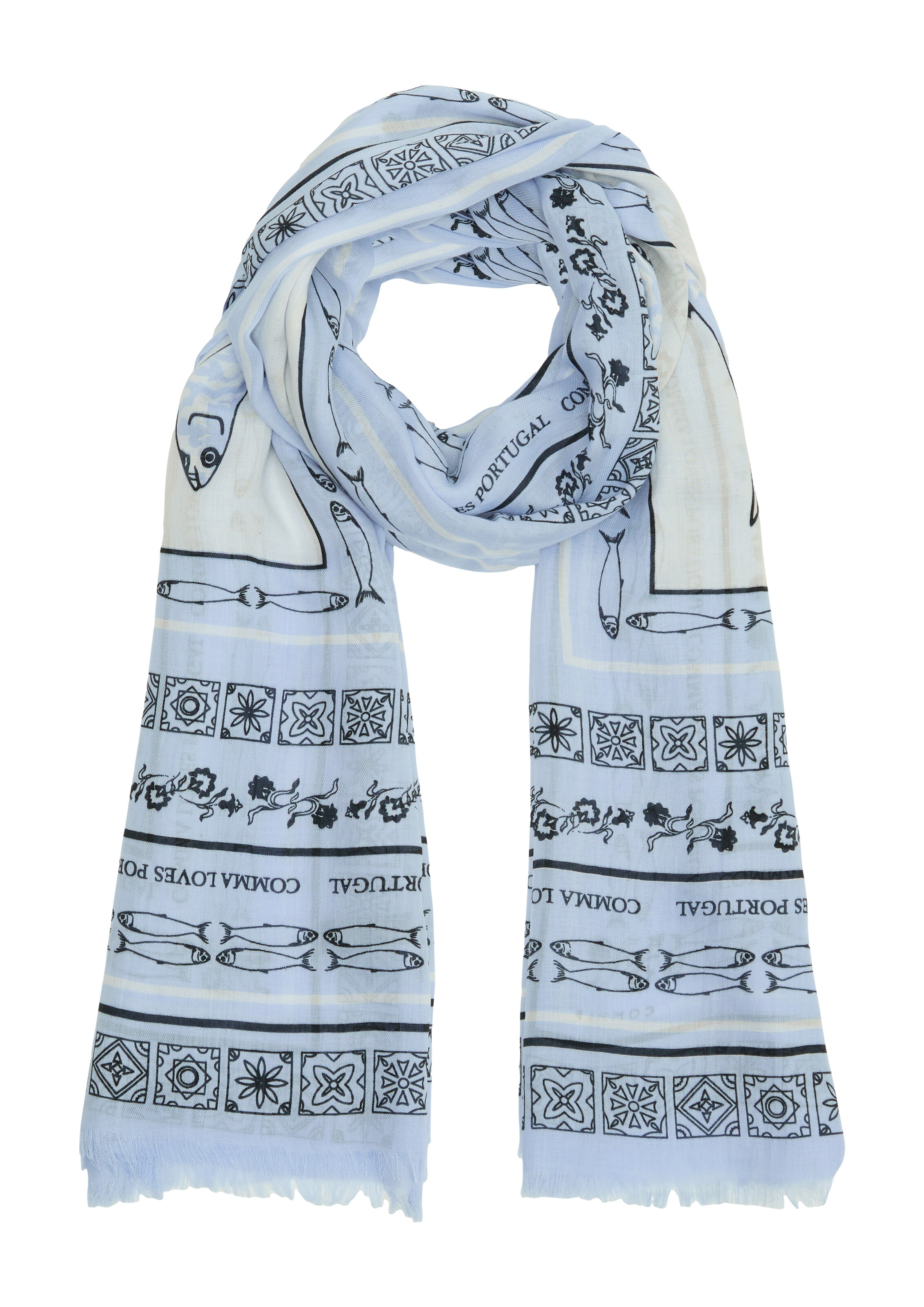 COMMA Šál - Modrá: predná strana