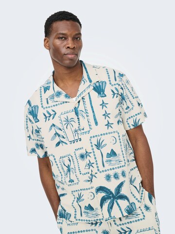 Only & Sons Comfort fit Koszula 'ONSPIERO' w kolorze biały