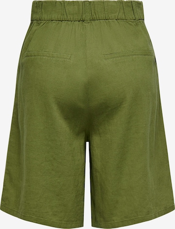 ONLY Široke hlačnice Hlače z naborki 'Caro' | zelena barva