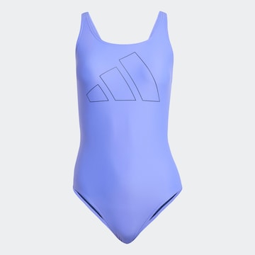 ADIDAS PERFORMANCE Bralette Active Swimsuit 'Big Bars' in Blue: front