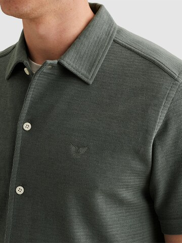 PME Legend Regular fit Overhemd 'Shirt with short sleeves in interlock jersey' in Groen