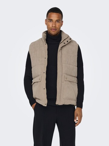 Gilet 'CASH' Only & Sons en beige : devant