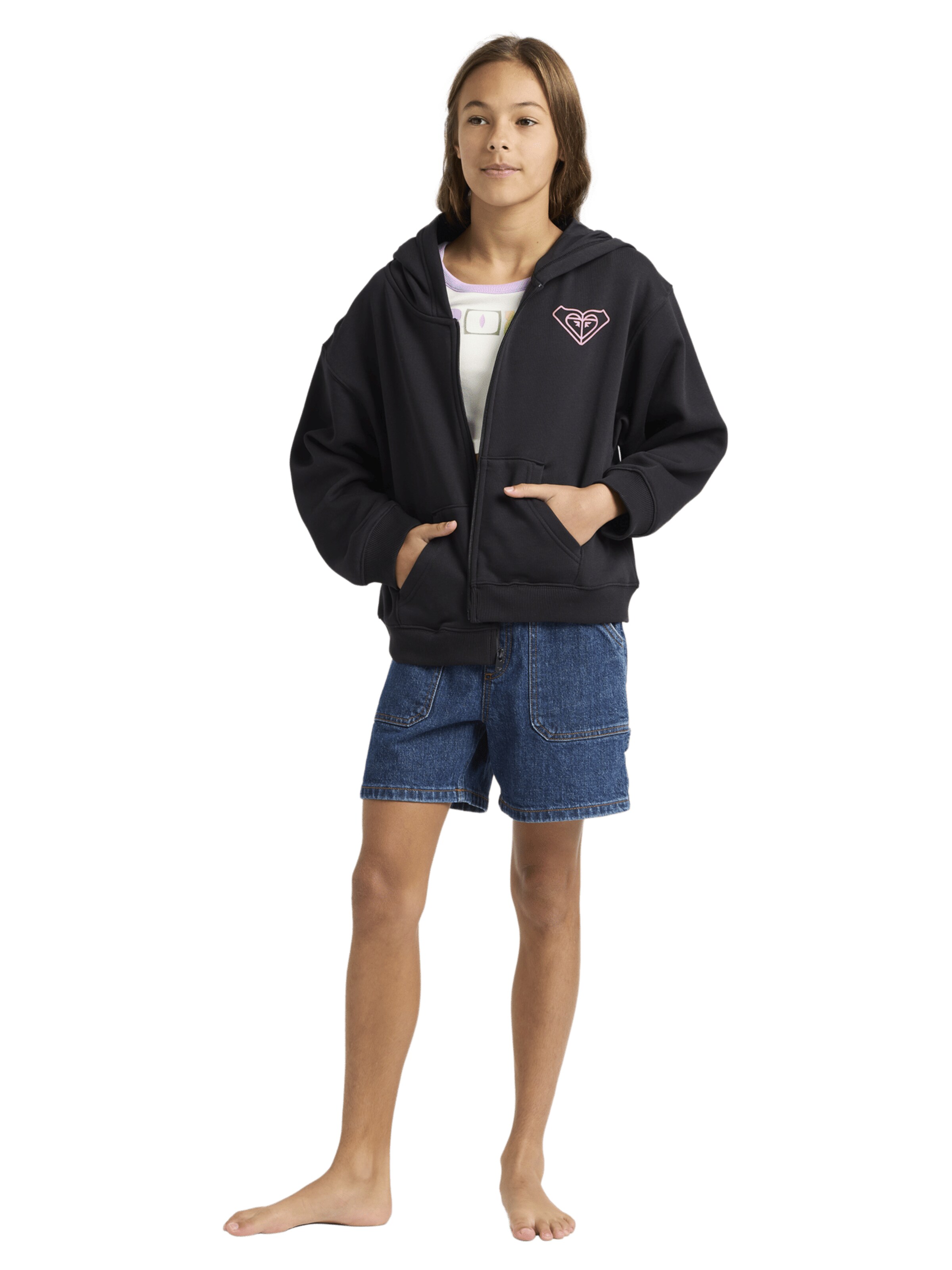 ROXY Sweatjacke 'Midnight Hike' in Schwarz