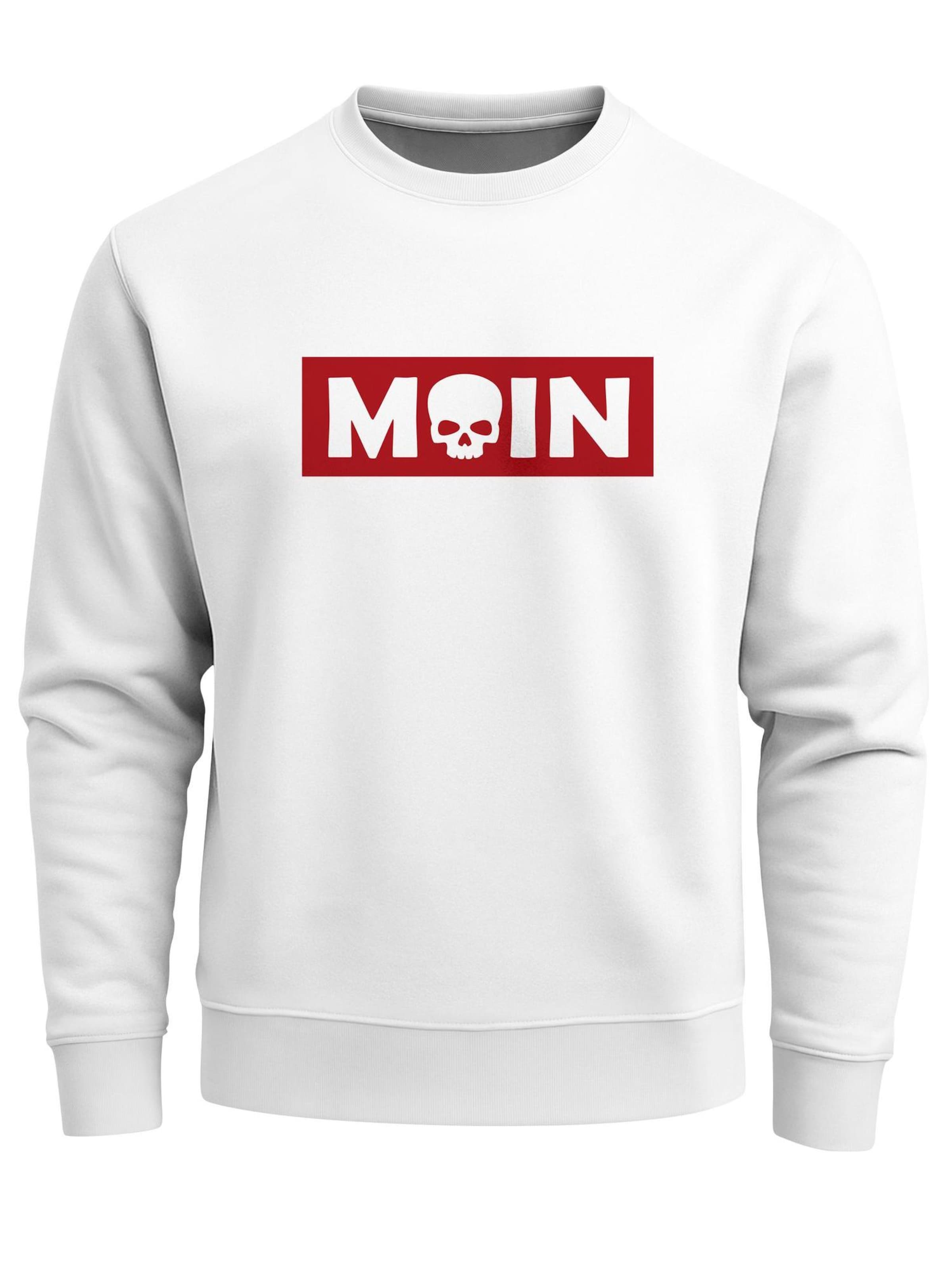 Neverless Sweatshirt 'Moin Skull'‌‌‌‌‌‌‌‌‌‌ in Weiß: Vorderseite