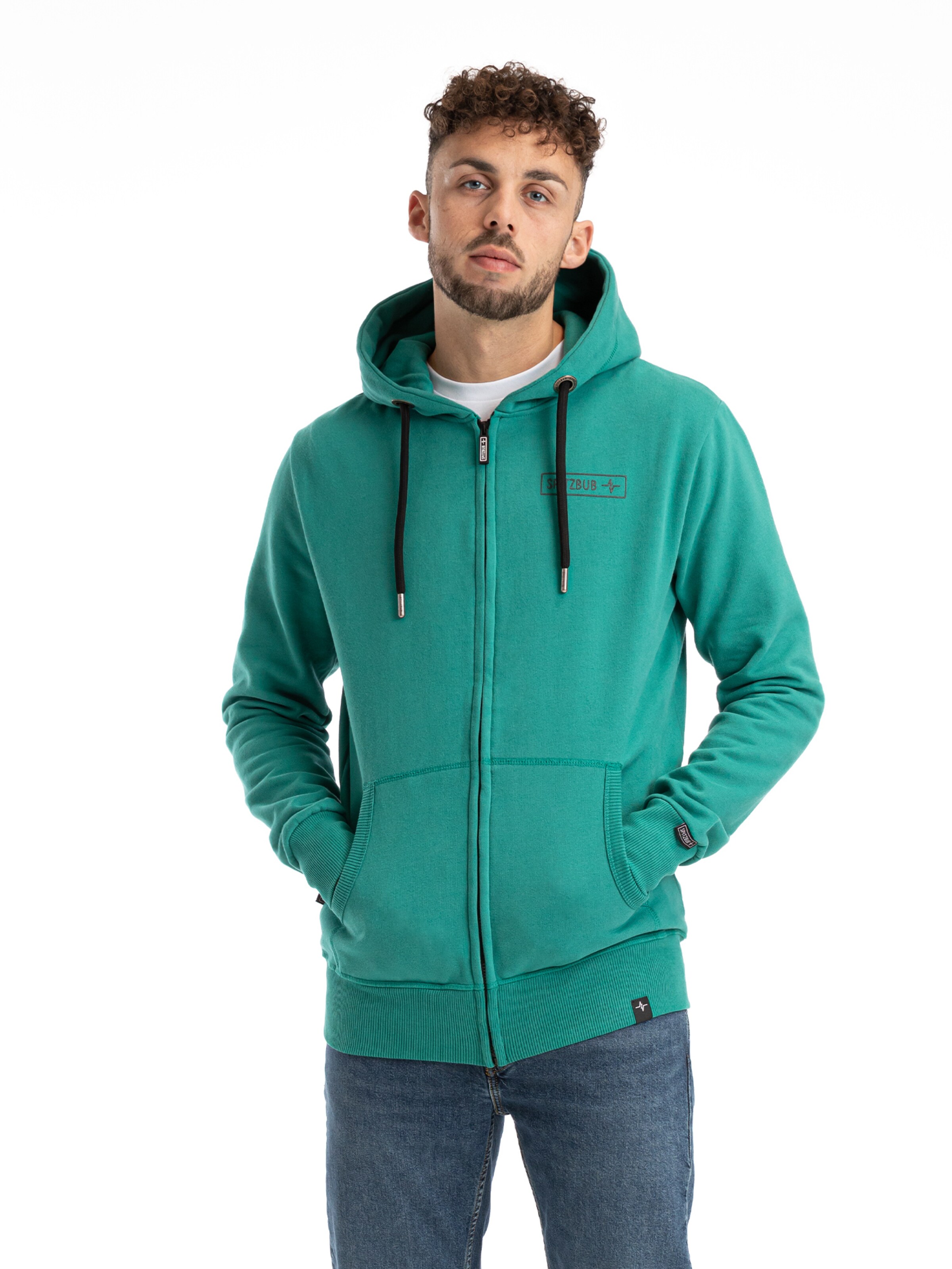 SPITZBUB Sweatshirt ' Nils ' in Groen: voorkant