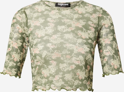 Fashion Union T-Krekls 'DREW', krāsa - olīvzaļš / rožkrāsas, Preces skats